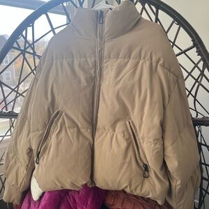 Beginning Boutique Beige Puffer Jacket